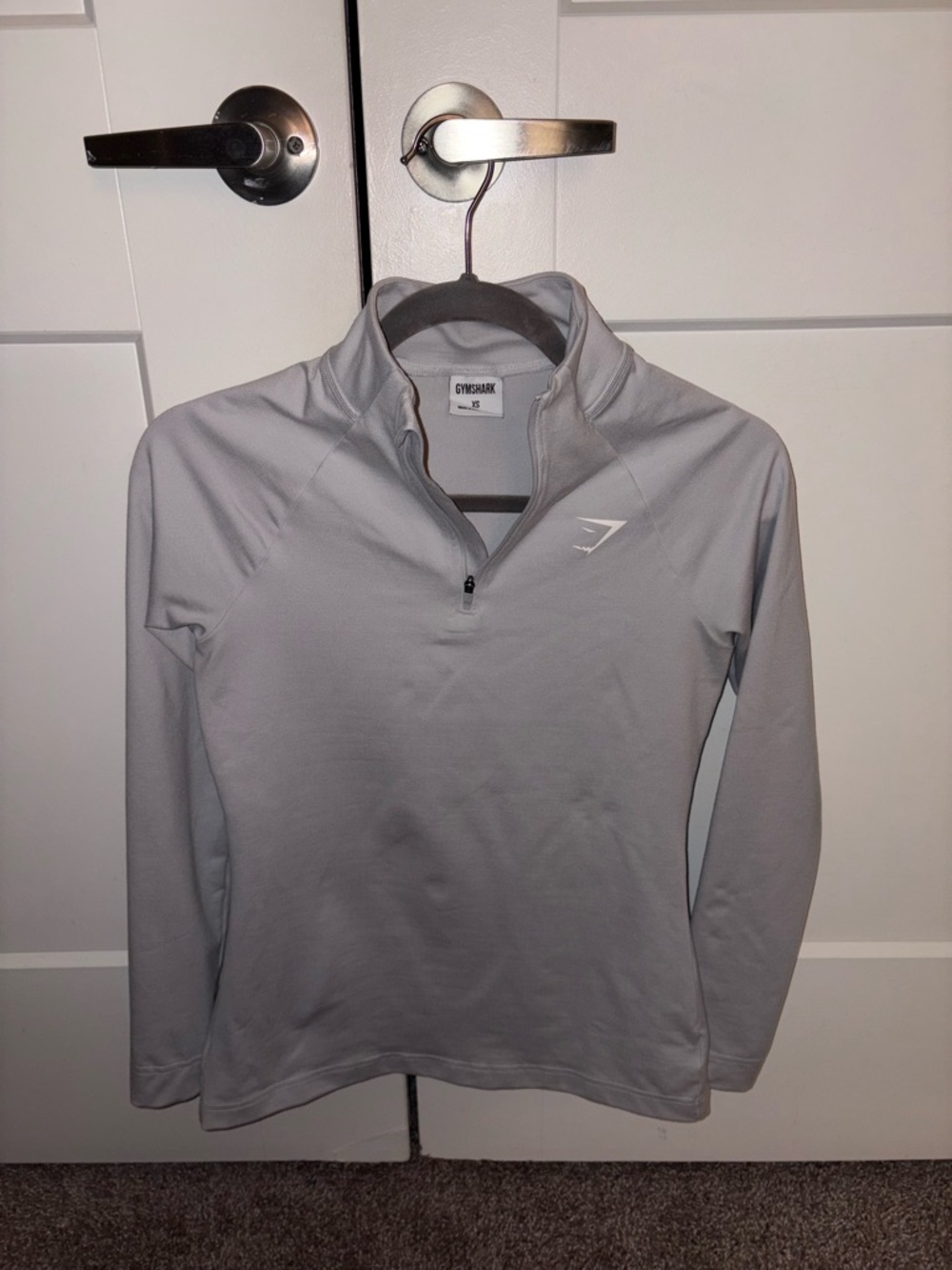 Gymshark Light Gray Quarter-Zip Pullover Size XS
